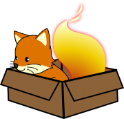 The Japanese Firefox mascot, Foxkeh, doing some sandboxing